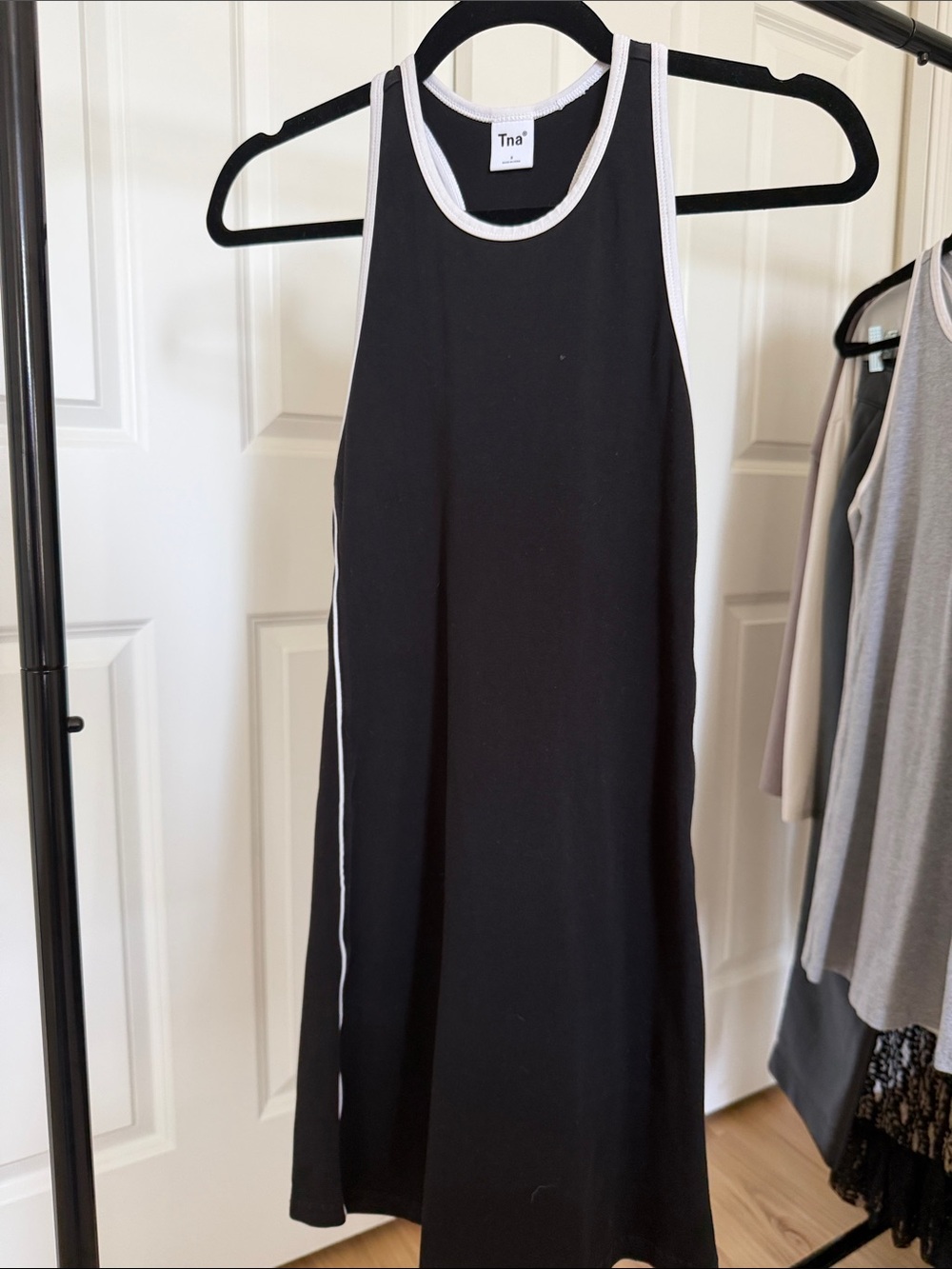 TNA Black Dress with White Trim Racer Tank